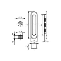 Ручка для раздвижных дверей ARMADILLO Legend SH010-SN-3 Матовый никель