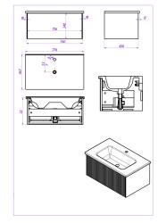 Тумба с раковиной LA FENICE Terra 80 