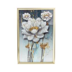 ПАННО НАСТЕННОЕ 41*2,5*60,5см Цветы кристальный декор /799051/РЕМЕКО/