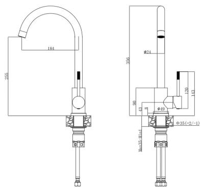 Смеситель для кухни VODA K55 Смеситель для кухни VODA K55