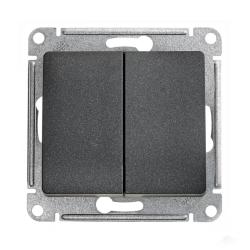 Механизм переключателя SYSTEME ELECTRIC Glossa 2 клавиши антрацит GSL000765
