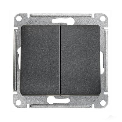 Механизм переключателя SYSTEME ELECTRIC Glossa 2 клавиши антрацит GSL000765