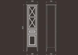 Пенал ASB WOOD LINE Монте бежевый L 39,8*162 см