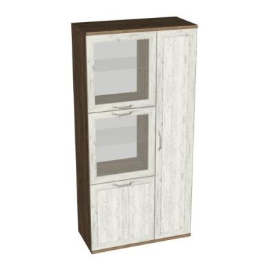 Шкаф-витрина EURO Катрин Крафт табачный/Дуб приморский 1864*900*428 мм
