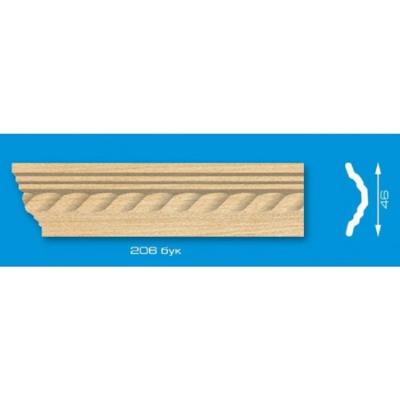 Плинтус потолочный ФОРМАТ 46*2000 мм 206 бук