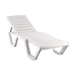 Шезлонг ЭЛЛАСТИК-ПЛАСТ Атлант Белый 190*70*45 см