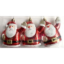 Набор елочных украшений ВОЛШЕБНАЯ СТРАНА Санты красный 10 см