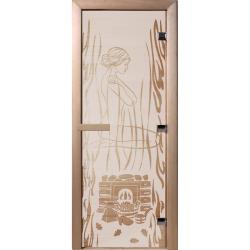 Дверь для бани DOORWOOD Волшебный пар Сатин правое 1800*800 мм