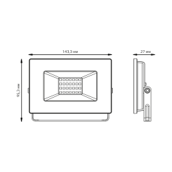Прожектор LED GAUSS 30W черный 613100230