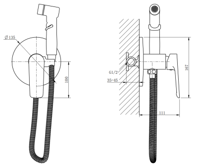 Гигиенический комплект ESKO встраиваемый Lagos SMHLGGM 