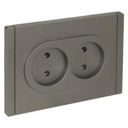 Розетка сетевая IEK Forte&Piano двойная сталь FP-R20-10-1-K46