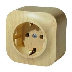 Розетка сетевая LEGRAND Quteo с заземлением сосна 782271