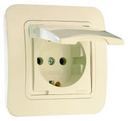 Розетка сетевая MAKEL Lilium с крышкой кремовый 70229