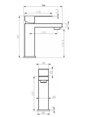 Смеситель для умывальника ALFI GPA03-301B