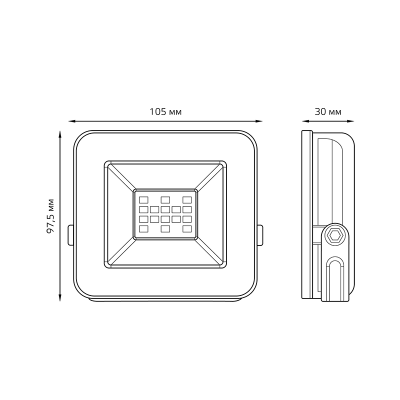 Прожектор LED GAUSS 10W черный 613100310P
