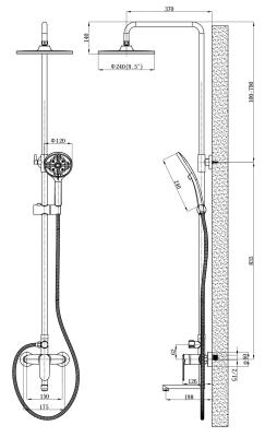 Душевая система ESCO Lagos Black ST205LGBL 