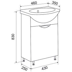 Тумба с раковиной EMMY Милли 45 R