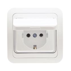 Розетка сетевая MAKEL Mimoza с крышкой белый 12029