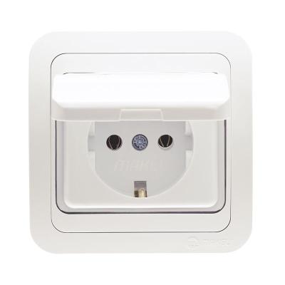 Розетка сетевая MAKEL Mimoza с крышкой белый 12029