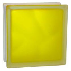Стеклоблок основной GLASS BLOCK Волна окрашенный внутри желтый матовый