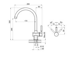 Смеситель для кухни GRANULA Черный ST-31