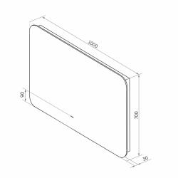 Зеркало КОНТИНЕНТ Burzhe холодный свет 100*70 см 