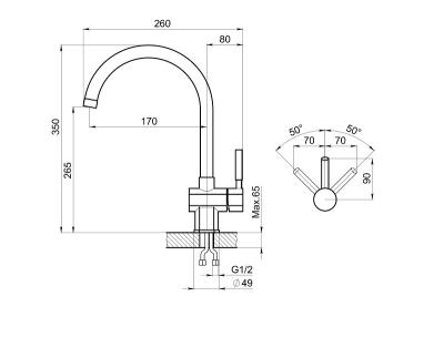 Смеситель для кухни GRANULA Черный ST-31 Смеситель для кухни GRANULA Черный ST-31