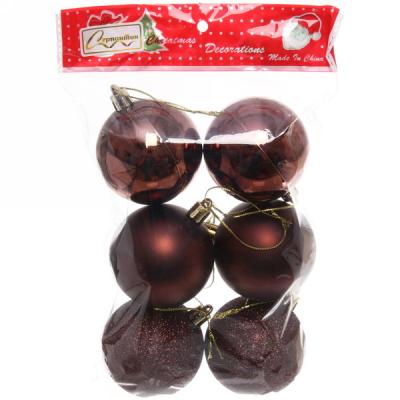 Набор шаров СЕРПАНТИН Микс фактур шоколад 6 см