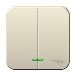 Выключатель SYSTEME ELECTRIC Blanca 2 клавиши с подсветкой молочный BLNVA105112