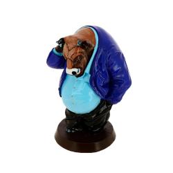 (АКЦИЯ) Копилка 28см Бык, гипс синий /G025-28-103K/Яблоко/