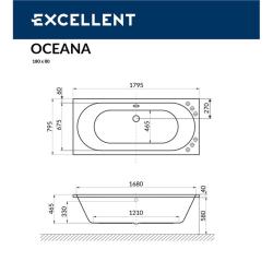 Ванна акриловая EXCELLENT Oceana 180 179,50*79,50 см