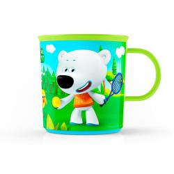 Кружка детская МИ-МИ-МИШКИ 0,2л с нескользящим дном зеленый /Бытпласт/
