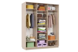 Шкаф-купе ХОЧУ ДОМОЙ Классика-Лайт 28 Ясень анкор светлый/Ясень анкор светлый/Зеркало/Серебро 1800*2400*600 мм