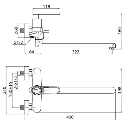 Смеситель для ванны ELGHANSA Darrel 5305050