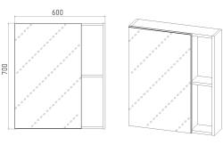 Зеркальный шкаф VIANT Бостон 60*70 см