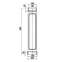 Дымоход PROMETALL 0,5 мм 0,74 м 115/136 мм p0130