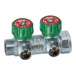 Коллектор латунный FAR Multifar с регулировочными вентилями 2 выхода FK 3821 134 UN
