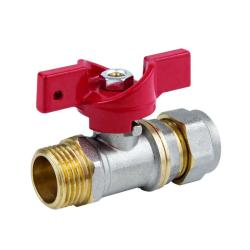 Кран шаровой TEBO обжим 16 мм 1/2" НР 