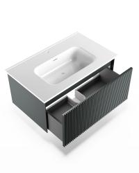 Тумба с раковиной LA FENICE Terra 80 серо-зеленый