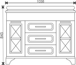 Тумба с раковиной SFARZOSO Duglas 105 патина белый 