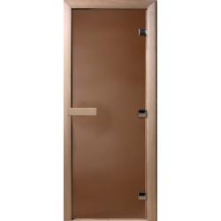 Дверь для бани DOORWOOD Бронза матовая правое 1900*700 мм
