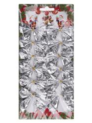 Елочное украшение ФЕНИКС ПРЕЗЕНТ Бант Серебряные искры 5*5,5 см