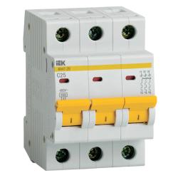Автоматический выключатель IEK ВА47-29 3P 25 A C 4,5 кА
