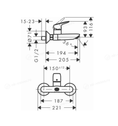 Смеситель для умывальника HANSGROHE Logis 71225000
