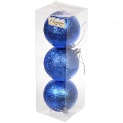 Набор шаров СЕРПАНТИН Мягкий блеск синий 7 см