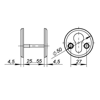 Накладка под личинку FUARO ESC-C-001-CP Хром