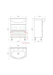 Тумба с раковиной КАКСА-А Моника 65 ящики
