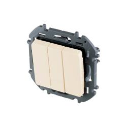 Механизм выключателя LEGRAND Inspiria 3 клавиши слоновая кость 673641