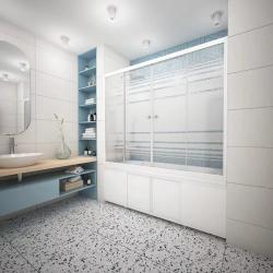 Штора на ванну МЕТАКАМ Купе 170 белый 169*140 см