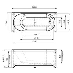 Ванна акриловая RADOMIR Виктория экран 160*70 см